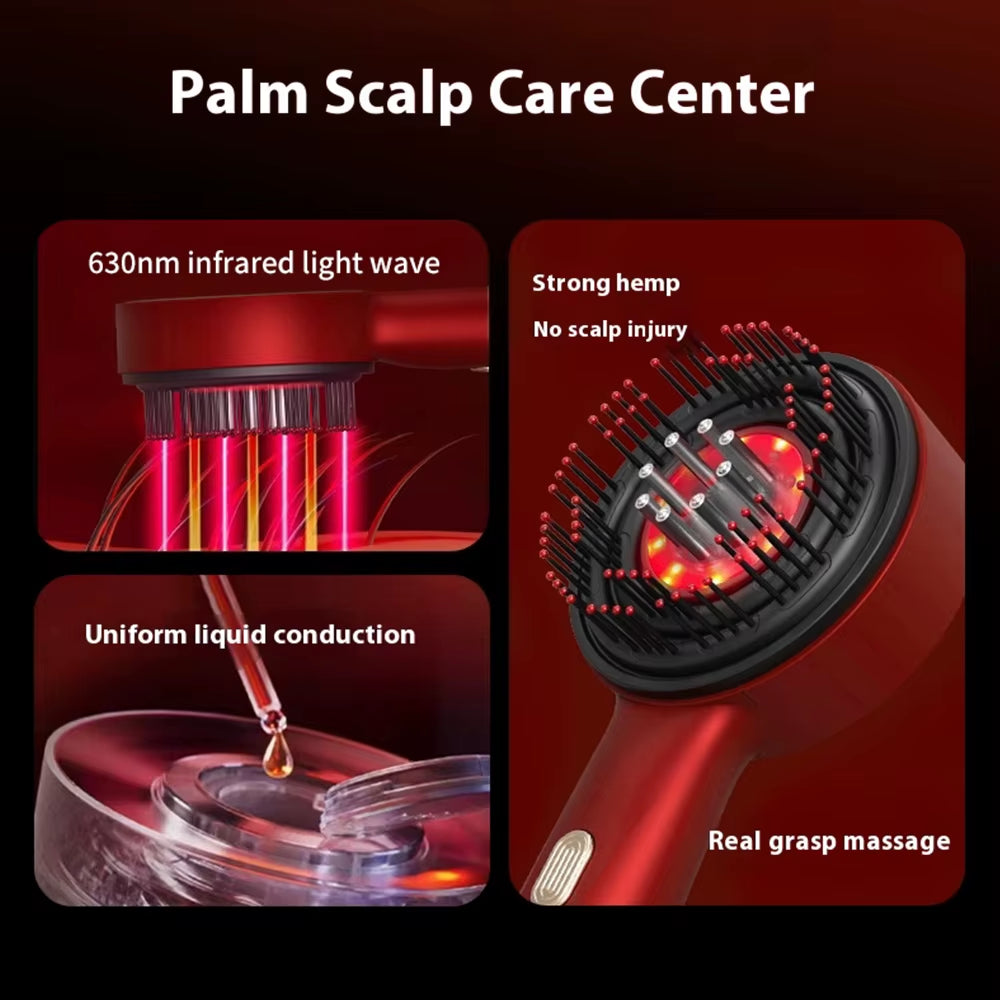 630Nm Red Light Therapy Hair Growth Comb Scalp Applicator Repair Damaged Hair Massage Comb Head Massager Brush Liquid Applicator