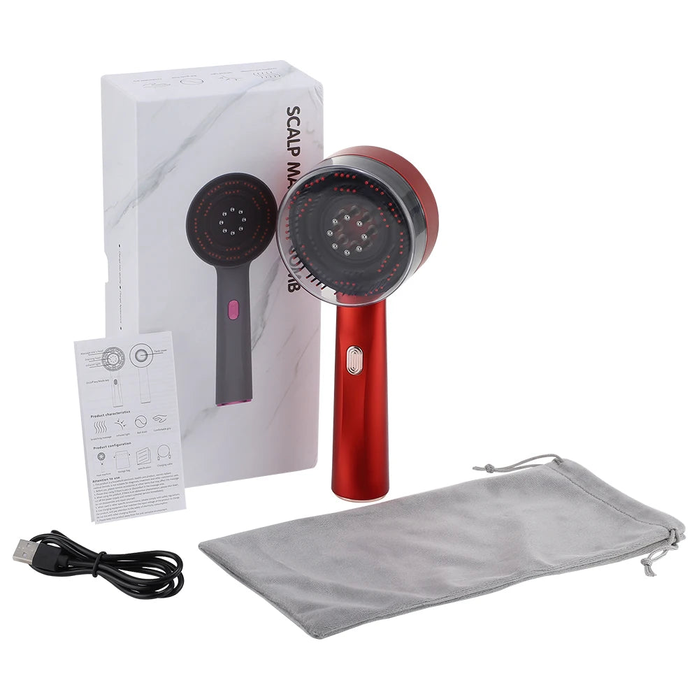 630Nm Red Light Therapy Hair Growth Comb Scalp Applicator Repair Damaged Hair Massage Comb Head Massager Brush Liquid Applicator